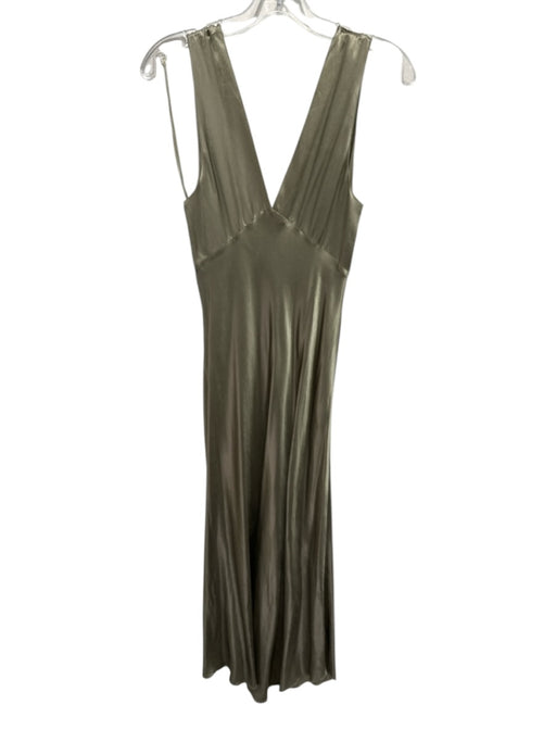 Rails Size Small Sage green Rayon Blend Sleeveless Satin Side Slit Deep V Dress Sage green / Small