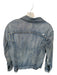 ABLE Size S Med Dark Wash Cotton Long Sleeve Distressed Denim Jacket Med Dark Wash / S