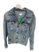 ABLE Size S Med Dark Wash Cotton Long Sleeve Distressed Denim Jacket Med Dark Wash / S