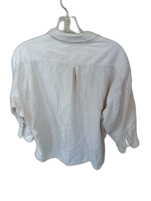 R13 Size XS White Cotton Long Sleeve Button Down Oversized Top White / XS