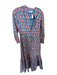 India Collection Emerson Fry Size S Blue & Pink Cotton Long Sleeve Flowers Dress Blue & Pink / S