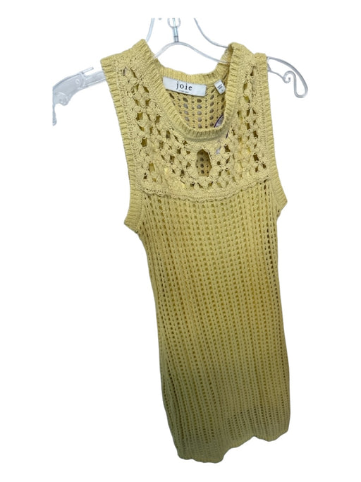 Joie Size S Yellow Cotton Blend Macrame Sleeveless Slip Dress Yellow / S