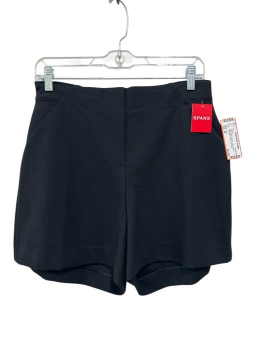 Spanx Size M Black Rayon & Nylon Elastic Waistband Pockets Shorts Black / M