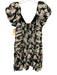 Abercrombie & Fitch Size L White, Black, Multi Polyester Short Puff Sleeve Dress White, Black, Multi / L
