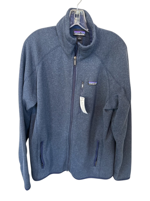 Patagonia Size L Navy Polyester Heathered Fleece Full Zip Men's Jacket Navy / L