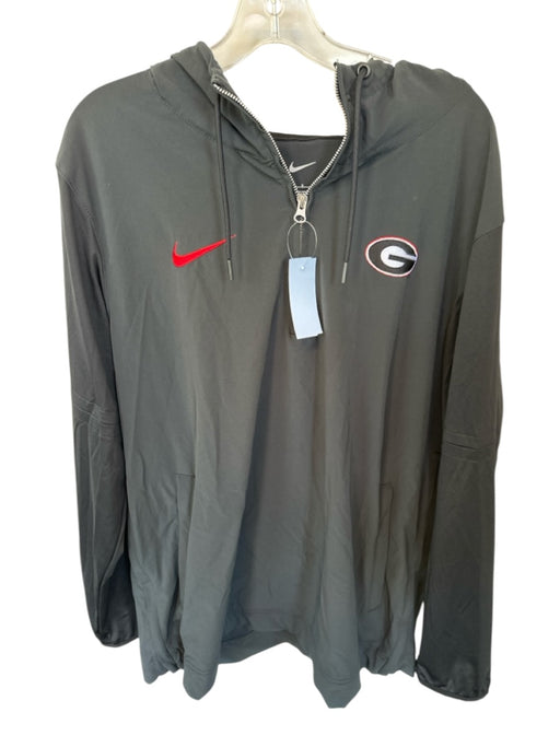 Nike Size L Black Polyester Blend UGA Hood Long Sleeve Men's Jacket Black / L