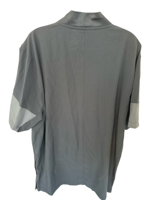 Nike Black Polyester Blend Quarter Zip Short Sleeve Half Collar Men's Pullover Black / L