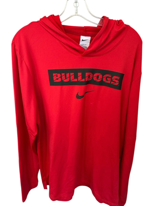 Nike Red Polyester Blend Hood Long Sleeve Men's Pullover Red / XL