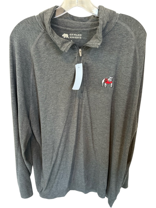 Onward Reserve Dark Gray Viscose Blend Quarter Zip Long Sleeve Golf Pullover Dark Gray / XL