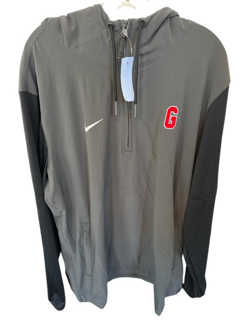 Nike Gray & Red Polyester Blend UGA Hood Athletic Men's Pullover Gray & Red / XL
