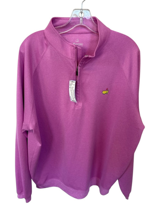 Masters Tech Pink & Yellow Polyester Masters Logo Half Zip Golf Men's Pullover Pink & Yellow / XL