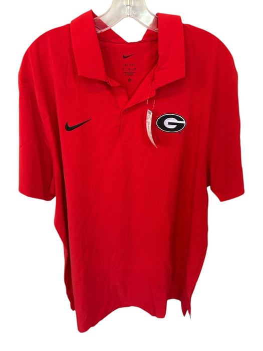 Nike Size XL Red & Black Polyester UGA Athletic Men's Polo Red & Black / XL