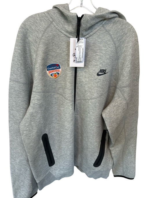 Nike NWT Size XL Gray & Orange Cotton Blend Heathered Full Zip Athletic Jacket Gray & Orange / XL