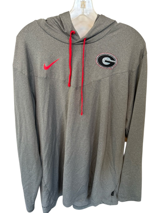 Nike Gray Polyester Blend Drawstring Hood Athletic Men's Pullover Gray / XL