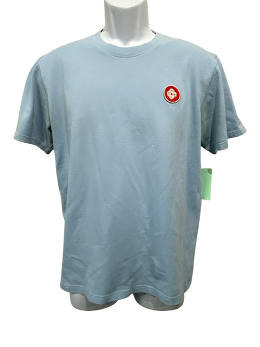 Casablanca Size M Light blue Cotton Solid T shirt Crew Men's Short Sleeve Light blue / M