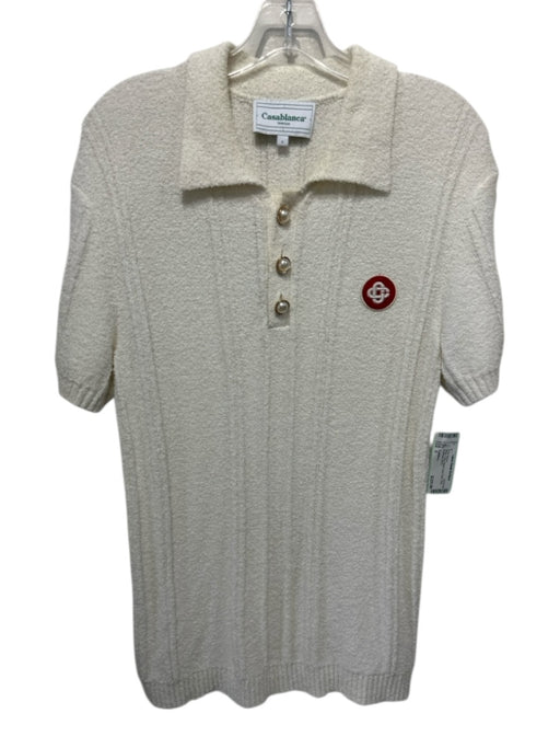 Casablanca Size S White Cotton Blend Terry Cloth Polo Men's Short Sleeve White / S