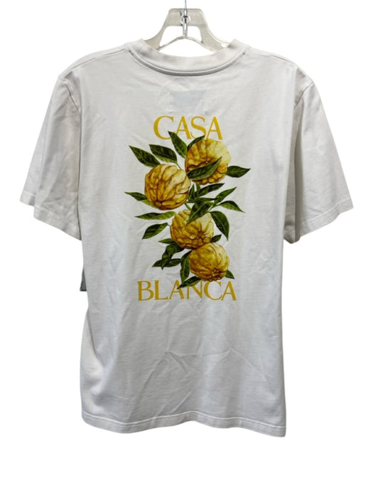 Casablanca Size M White Cotton Floral T shirt Crew Men's Short Sleeve White / M