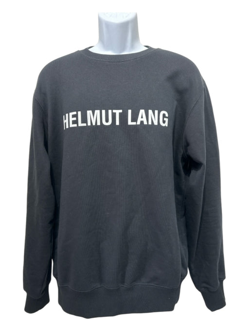 Helmut Lang Size M Black & White Cotton logo Crew Neck Men's Long Sleeve Shirt M