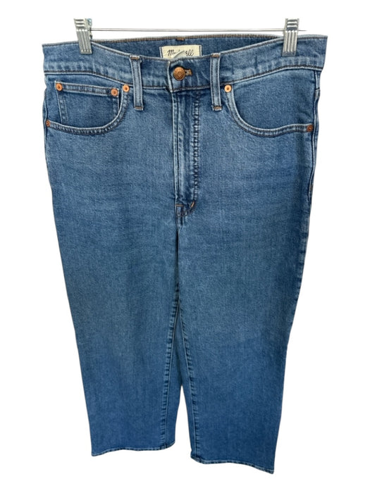 Madewell Size 28 Med Dark Wash Cotton Blend High Waist Wide Leg Jeans Med Dark Wash / 28