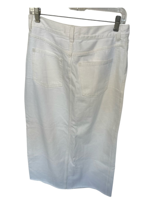 Madewell Size 27 Cream Cotton Blend High Waist Slit Maxi Denim Skirt Cream / 27