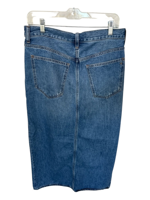 Madewell Size 27 Med Dark Wash Cotton Blend High Waist Slit Maxi Denim Skirt Med Dark Wash / 27