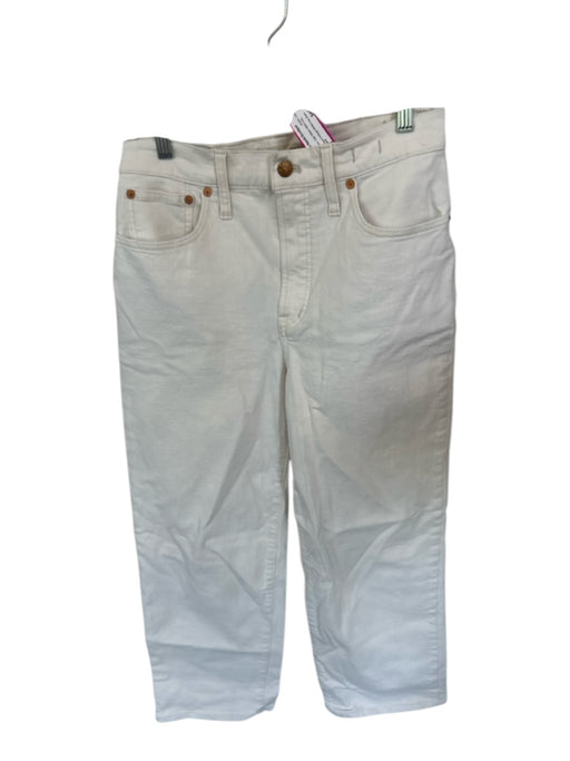 Madewell Size 28 Ivory Cotton High Waist Wide Leg Jeans Ivory / 28