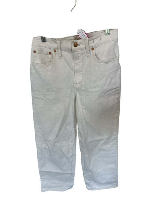 Madewell Size 28 Ivory Cotton High Waist Wide Leg Jeans Ivory / 28