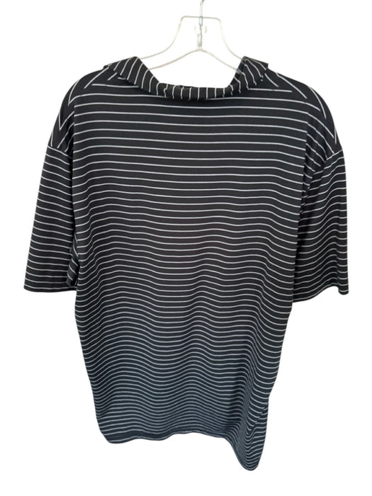 Peter Millar Size L Black & Gray Polyester UGA Striped Golf Men's Polo Black & Gray / L