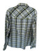 STIO Size L Lime & Gray Nylon Blend Plaid Snap Buttons Men's Shirt Lime & Gray / L