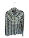 STIO Size L Lime & Gray Nylon Blend Plaid Snap Buttons Men's Shirt Lime & Gray / L