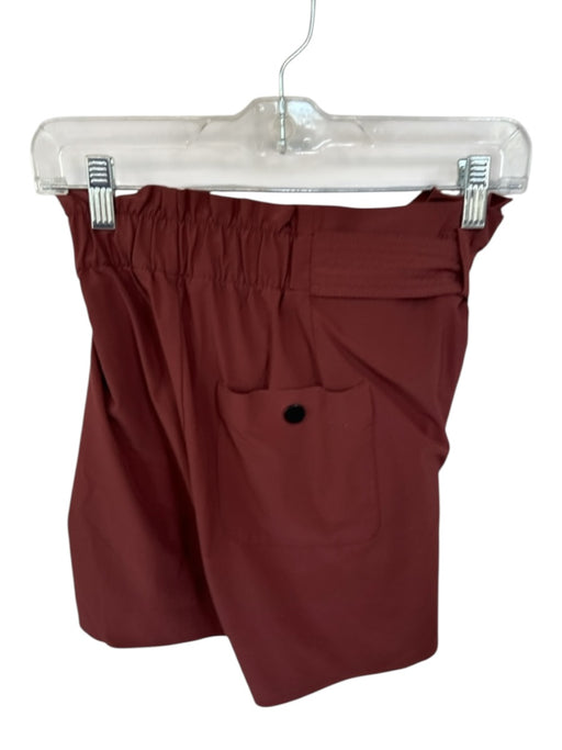 Athleta Size 8 Rust Polyester High Waist Belted Athletic Shorts Rust / 8