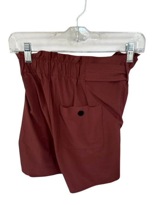 Athleta Size 8 Rust Polyester High Waist Belted Athletic Shorts Rust / 8