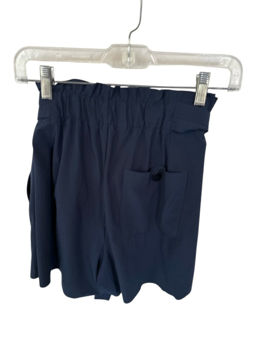 Athleta Size 8 Navy Polyester High Waist Belted Athletic Shorts Navy / 8