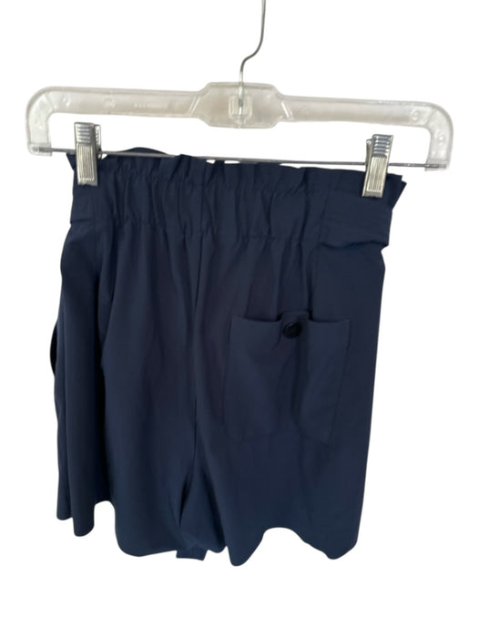 Athleta Size 8 Navy Polyester High Waist Belted Athletic Shorts Navy / 8
