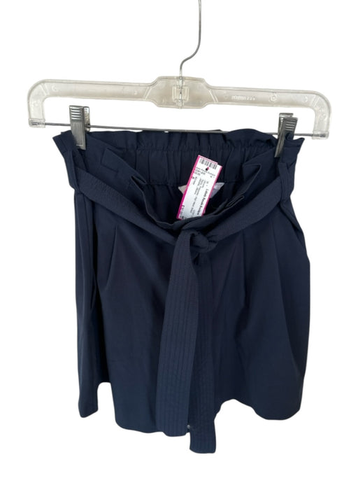 Athleta Size 8 Navy Polyester High Waist Belted Athletic Shorts Navy / 8