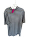 Peter Millar Size L Gray & Blue Polyester Striped Golf Men's Polo Gray & Blue / L
