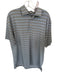 Peter Millar Size L Gray & Blue Polyester Striped Golf Men's Polo Gray & Blue / L
