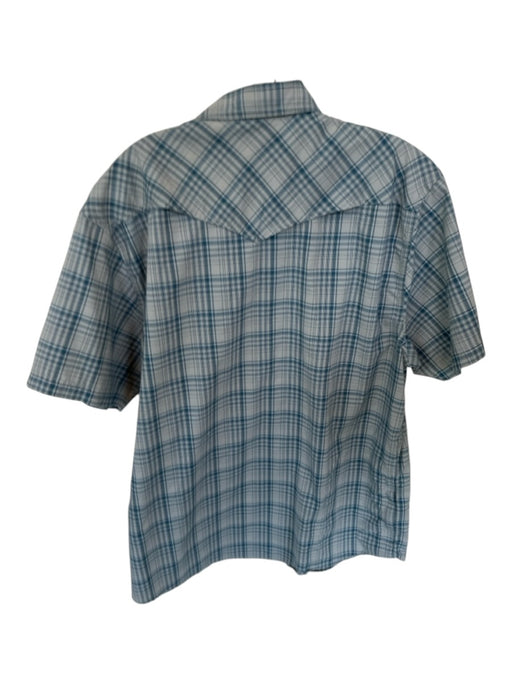 Howler Bros. Size L Gray & Blue Nylon Blend Plaid Snap Buttons Men's Shirt Gray & Blue / L