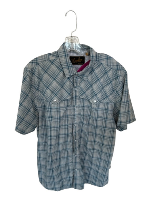 Howler Bros. Size L Gray & Blue Nylon Blend Plaid Snap Buttons Men's Shirt Gray & Blue / L