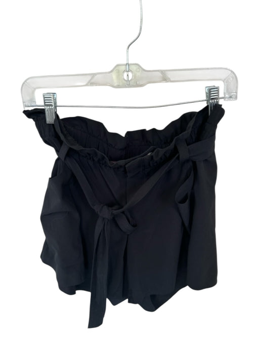 Athleta Size 8 Black Polyester High Waist Belted Athletic Shorts Black / 8