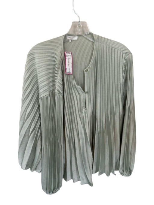 Vince Size S Sage green Polyester Long Sleeve Acordian Pleated Top Sage green / S