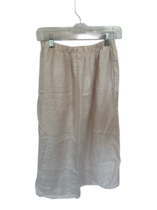 XiRENA Size S Tan Linen Elastic Waist Midi Skirt Tan / S