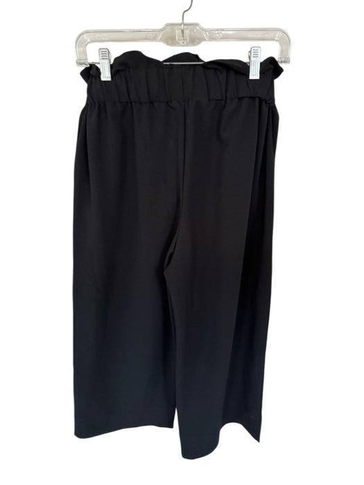 Madewell Size M Black Polyester High Waist Belted Wide Leg Cropped Pants Black / M