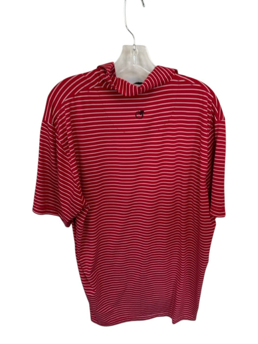 Peach State Pride Size L Red & White Polyester UGA Striped Golf Men's Polo Red & White / L