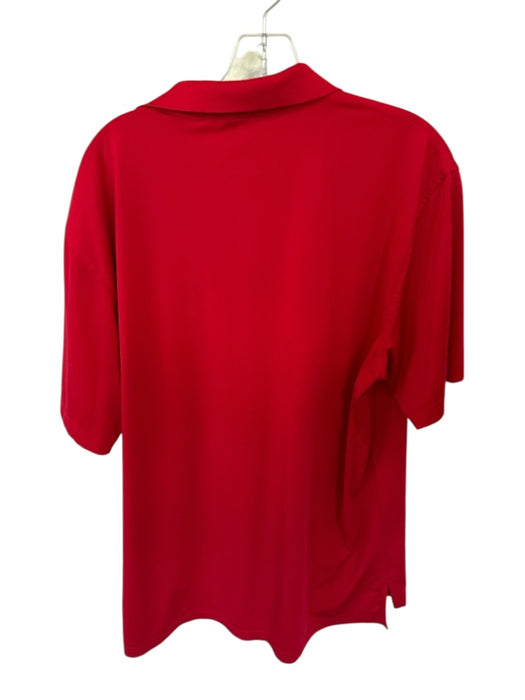 Peter Millar Size L Red & Black Polyester UGA Golf Men's Polo Red & Black / L