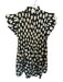 Sea New York Size XS Charcoal & Cream Cotton Flutter Sleeves Polka Dot Dress Charcoal & Cream / XS