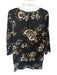 RANNA GILL Size M Black & Green Polyester Long Sleeve Flowers Cut Outs Dress Black & Green / M