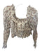Loeffler Randall Size M Cream & Brown Cotton Long Balloon Sleeve Botanical Top Cream & Brown / M