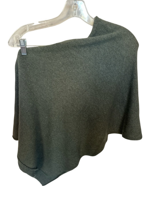 Jigsaw Size One Size Green Wool Blend Asymetric Poncho Sweater Green / One Size