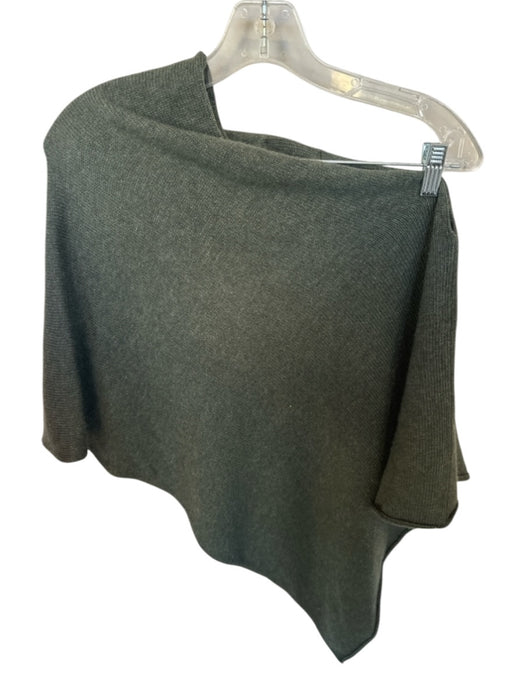 Jigsaw Size One Size Green Wool Blend Asymetric Poncho Sweater Green / One Size